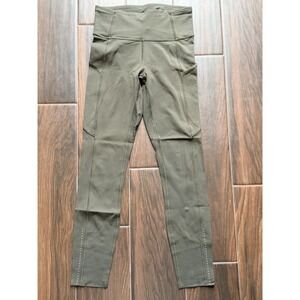 Lululemon Fast Free II Nulux Leggings Womens 4 Olive Green Bottoms W-11